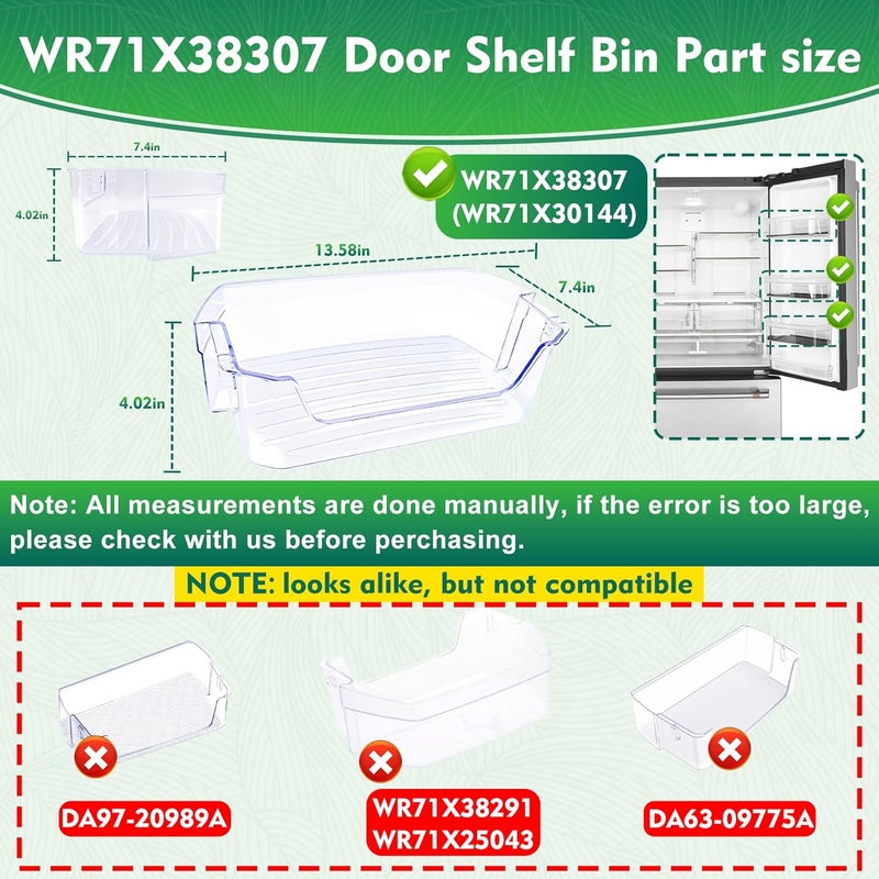 Garsoo WR71X38307, WR71X30144 Door Shelf Bin Compatible with ge refrigerators (some models): GFE26JYMNFFS, GNE27JYMNFFS, GNE27JYMWFFS etc, Door Shelf Replacement: 4975750, AP7186356, EAP16729788, PS16729788 - Image 2
